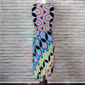 Anthropologie Kenzie Asymmetrical Dress Geometric Print Sleeveless Size 8